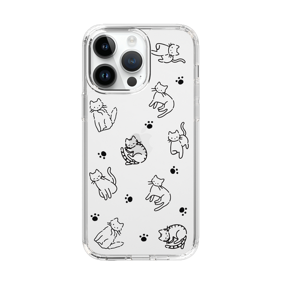Slim Protection Case［ Original - CASEPLAY Cat All-over Pattern - black ］