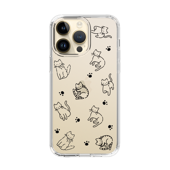Slim Protection Case［ Original - CASEPLAY Cat All-over Pattern - black ］
