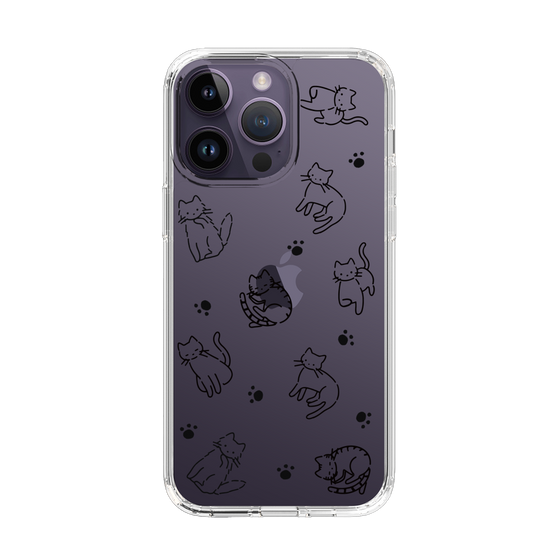 Slim Protection Case［ Original - CASEPLAY Cat All-over Pattern - black ］