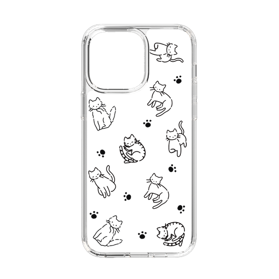 Slim Protection Case［ Original - CASEPLAY Cat All-over Pattern - black ］