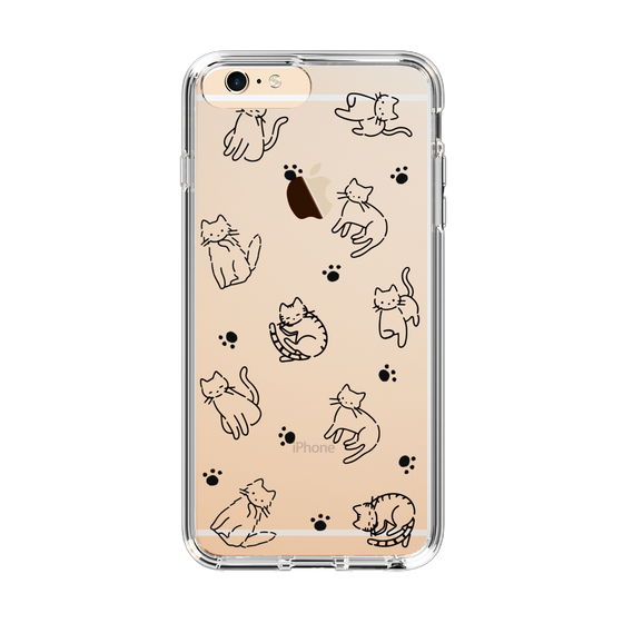 Slim Protection Case［ Original - CASEPLAY Cat All-over Pattern - black ］