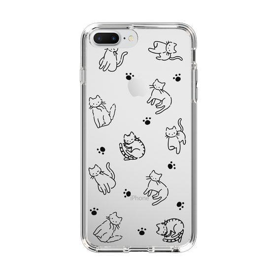 Slim Protection Case［ Original - CASEPLAY Cat All-over Pattern - black ］