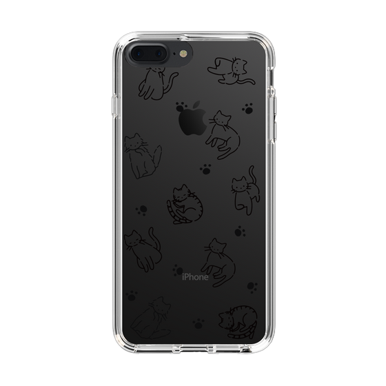 Slim Protection Case［ Original - CASEPLAY Cat All-over Pattern - black ］
