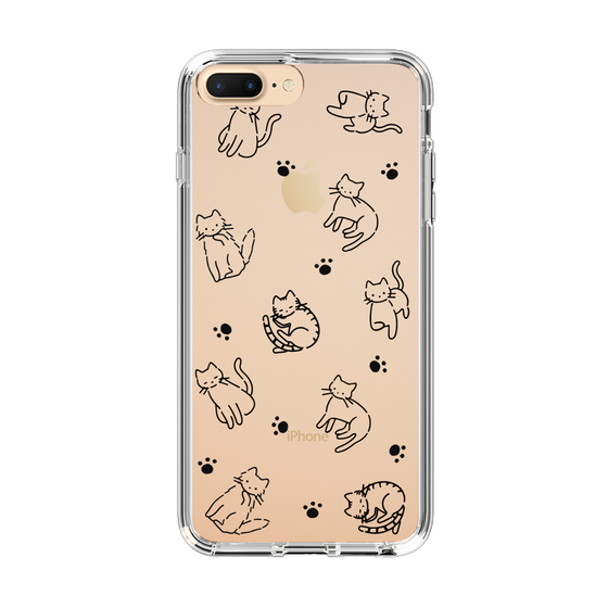 Slim Protection Case［ Original - CASEPLAY Cat All-over Pattern - black ］