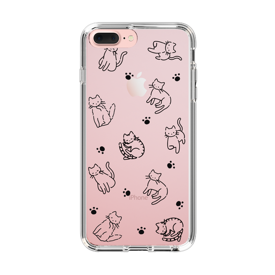 Slim Protection Case［ Original - CASEPLAY Cat All-over Pattern - black ］