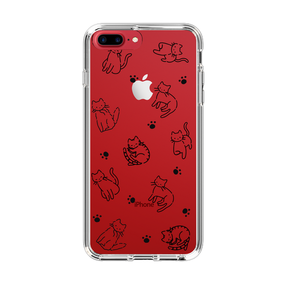 Slim Protection Case［ Original - CASEPLAY Cat All-over Pattern - black ］