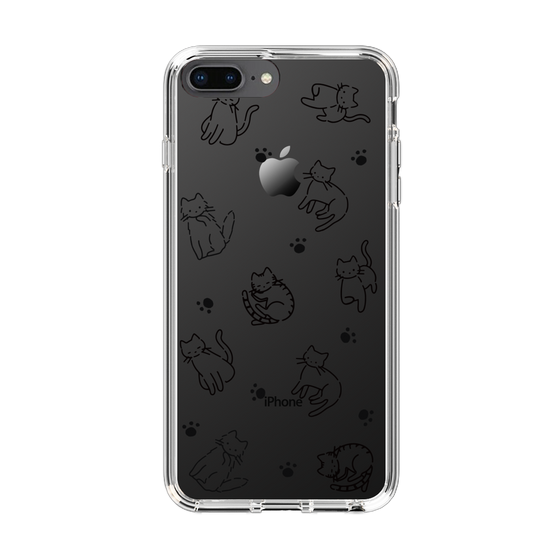 Slim Protection Case［ Original - CASEPLAY Cat All-over Pattern - black ］