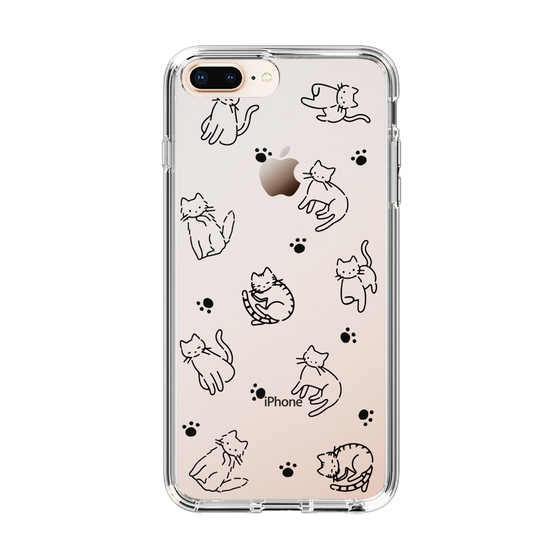 Slim Protection Case［ Original - CASEPLAY Cat All-over Pattern - black ］