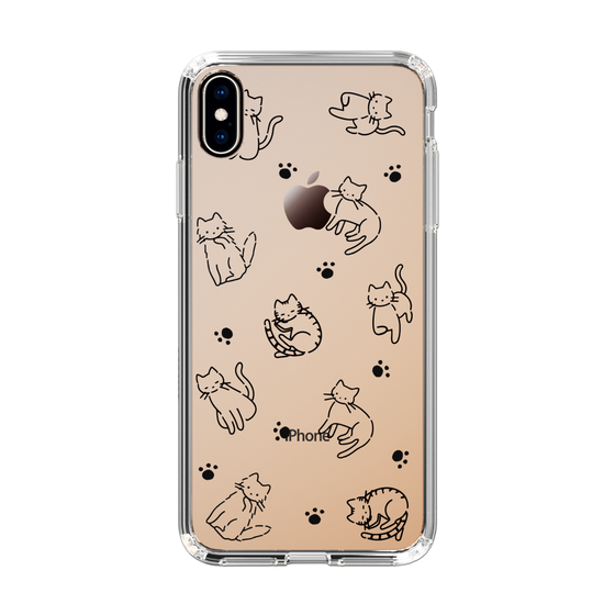 Slim Protection Case［ Original - CASEPLAY Cat All-over Pattern - black ］