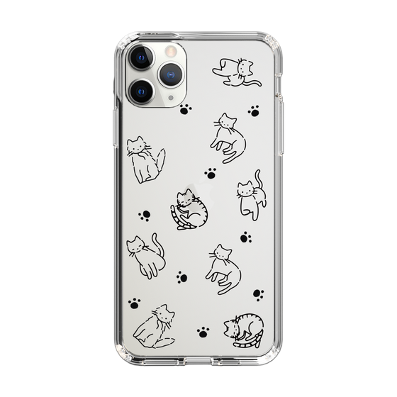 Slim Protection Case［ Original - CASEPLAY Cat All-over Pattern - black ］