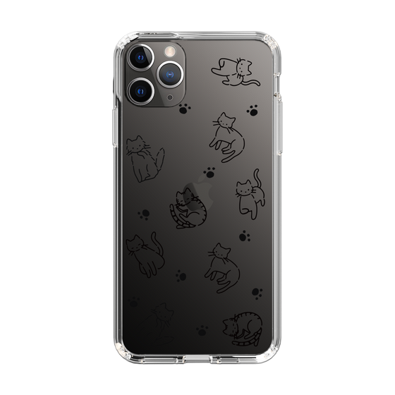Slim Protection Case［ Original - CASEPLAY Cat All-over Pattern - black ］