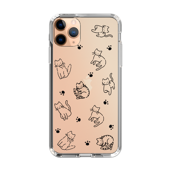 Slim Protection Case［ Original - CASEPLAY Cat All-over Pattern - black ］