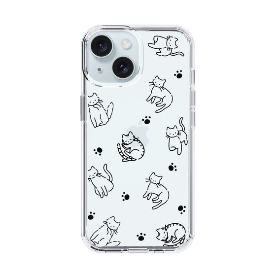 Slim Protection Case［ Original - CASEPLAY Cat All-over Pattern - black ］