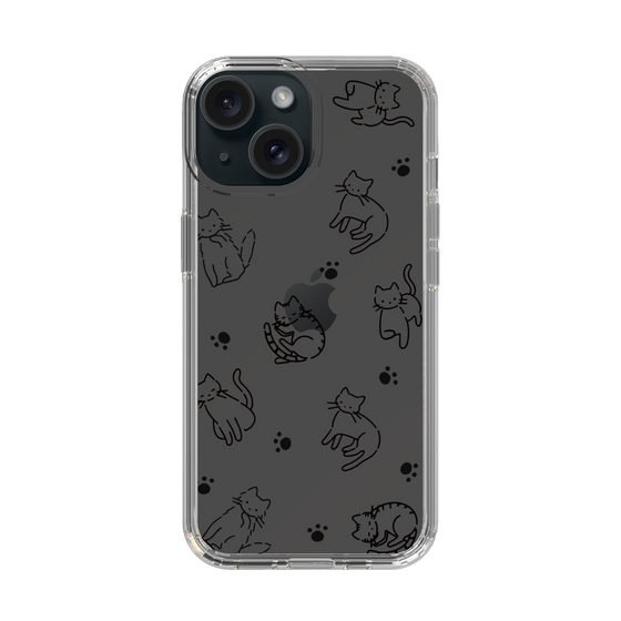 Slim Protection Case［ Original - CASEPLAY Cat All-over Pattern - black ］