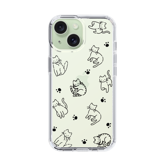 Slim Protection Case［ Original - CASEPLAY Cat All-over Pattern - black ］
