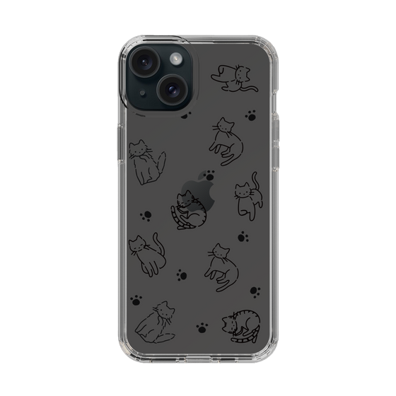 Slim Protection Case［ Original - CASEPLAY Cat All-over Pattern - black ］