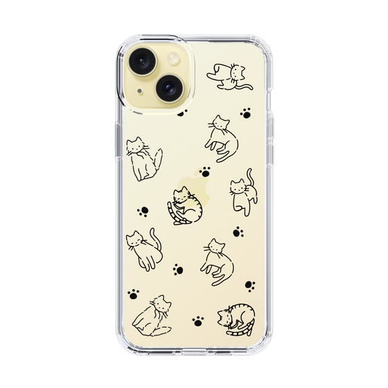 Slim Protection Case［ Original - CASEPLAY Cat All-over Pattern - black ］