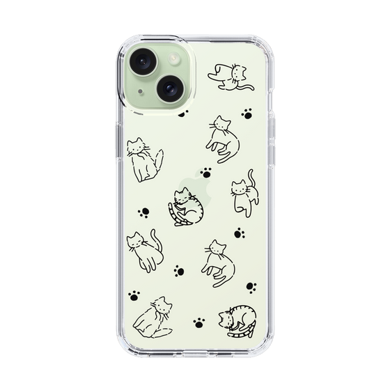 Slim Protection Case［ Original - CASEPLAY Cat All-over Pattern - black ］