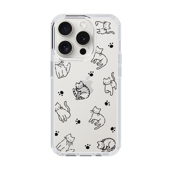 Slim Protection Case［ Original - CASEPLAY Cat All-over Pattern - black ］