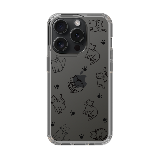 Slim Protection Case［ Original - CASEPLAY Cat All-over Pattern - black ］