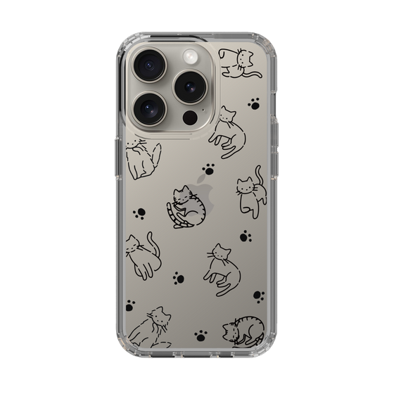 Slim Protection Case［ Original - CASEPLAY Cat All-over Pattern - black ］
