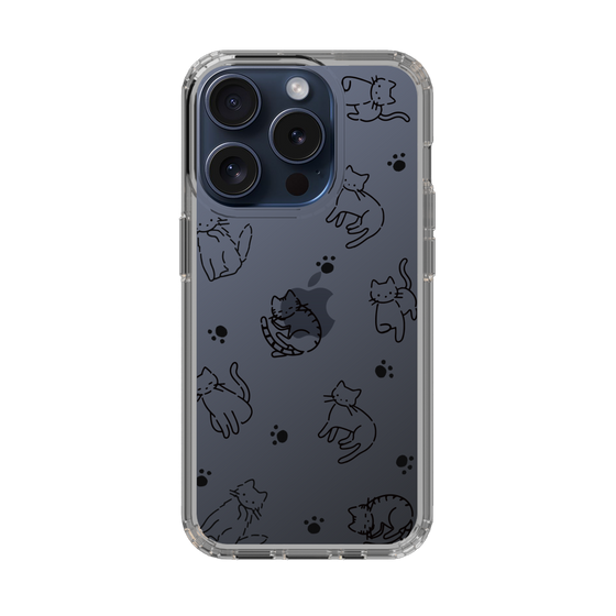 Slim Protection Case［ Original - CASEPLAY Cat All-over Pattern - black ］
