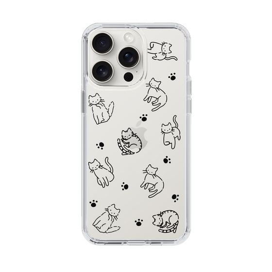 Slim Protection Case［ Original - CASEPLAY Cat All-over Pattern - black ］