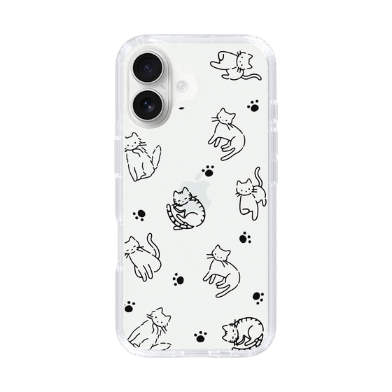 Slim Protection Case［ Original - CASEPLAY Cat All-over Pattern - black ］