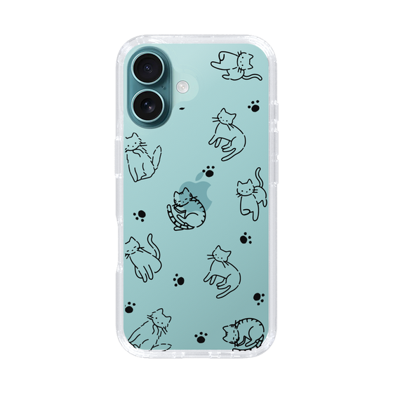 Slim Protection Case［ Original - CASEPLAY Cat All-over Pattern - black ］