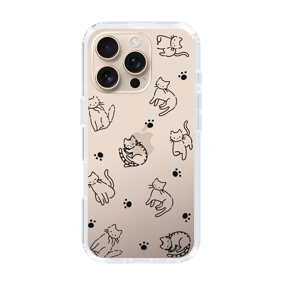 Slim Protection Case［ Original - CASEPLAY Cat All-over Pattern - black ］