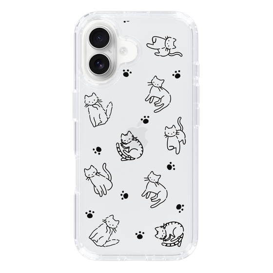 Slim Protection Case［ Original - CASEPLAY Cat All-over Pattern - black ］
