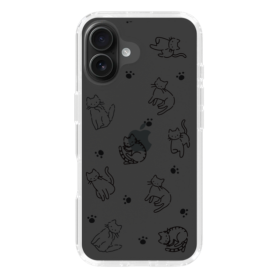 Slim Protection Case［ Original - CASEPLAY Cat All-over Pattern - black ］