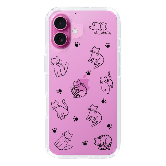 Slim Protection Case［ Original - CASEPLAY Cat All-over Pattern - black ］
