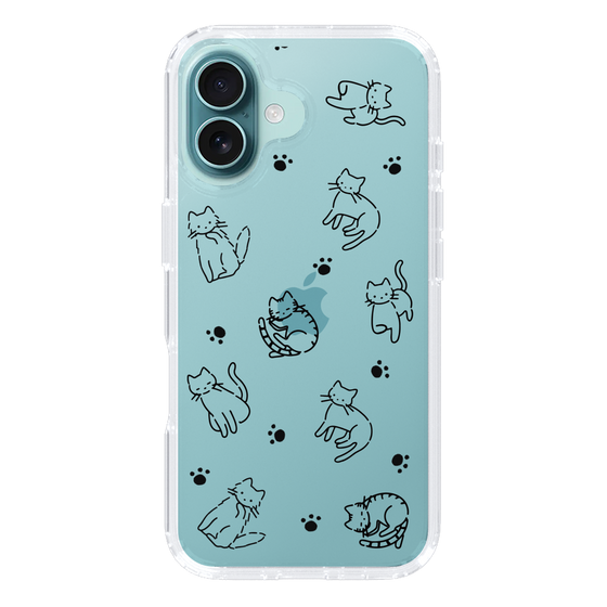 Slim Protection Case［ Original - CASEPLAY Cat All-over Pattern - black ］