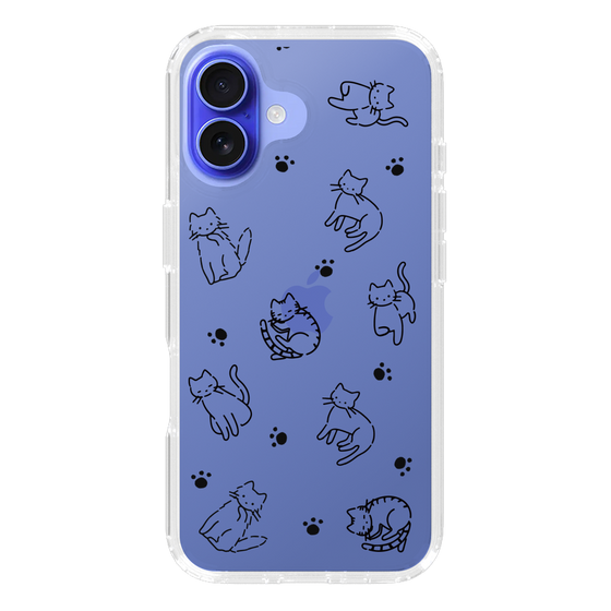 Slim Protection Case［ Original - CASEPLAY Cat All-over Pattern - black ］
