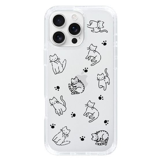 Slim Protection Case［ Original - CASEPLAY Cat All-over Pattern - black ］