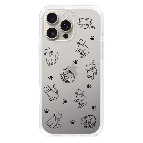 Slim Protection Case［ Original - CASEPLAY Cat All-over Pattern - black ］