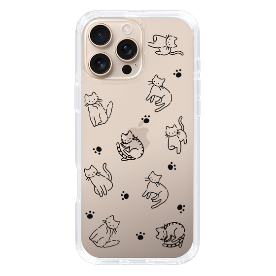 Slim Protection Case［ Original - CASEPLAY Cat All-over Pattern - black ］