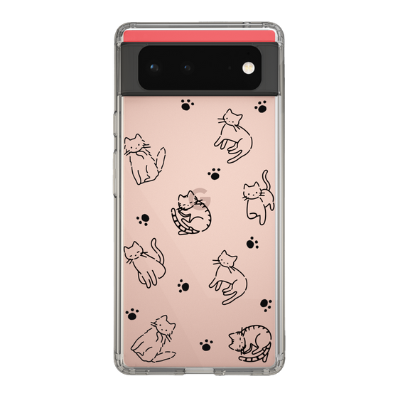Slim Protection Case［ Original - CASEPLAY Cat All-over Pattern - black ］