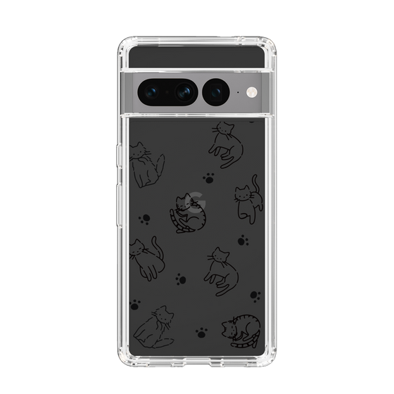 Slim Protection Case［ Original - CASEPLAY Cat All-over Pattern - black ］