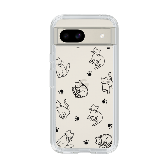 Slim Protection Case［ Original - CASEPLAY Cat All-over Pattern - black ］