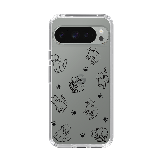 Slim Protection Case［ Original - CASEPLAY Cat All-over Pattern - black ］