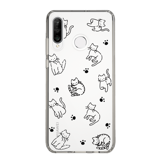 Slim Protection Case［ Original - CASEPLAY Cat All-over Pattern - black ］