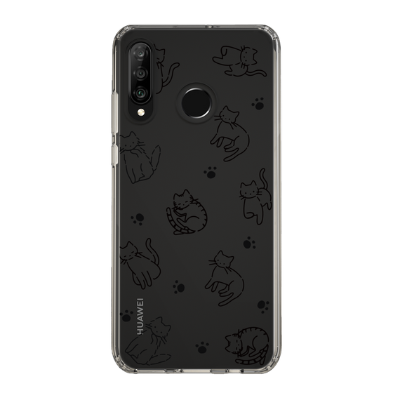 Slim Protection Case［ Original - CASEPLAY Cat All-over Pattern - black ］
