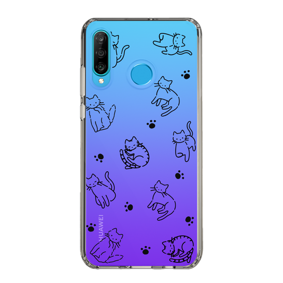 Slim Protection Case［ Original - CASEPLAY Cat All-over Pattern - black ］