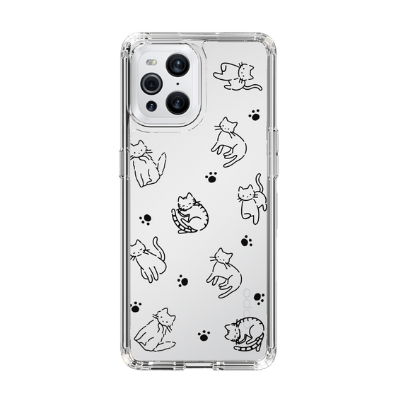 Slim Protection Case［ Original - CASEPLAY Cat All-over Pattern - black ］
