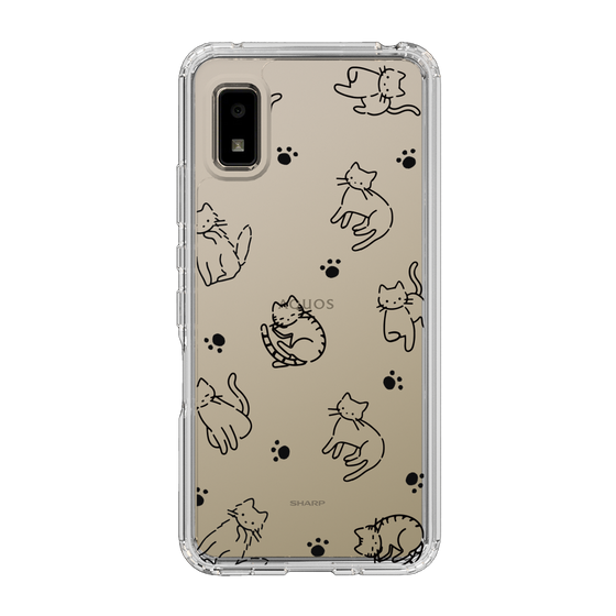 Slim Protection Case［ Original - CASEPLAY Cat All-over Pattern - black ］