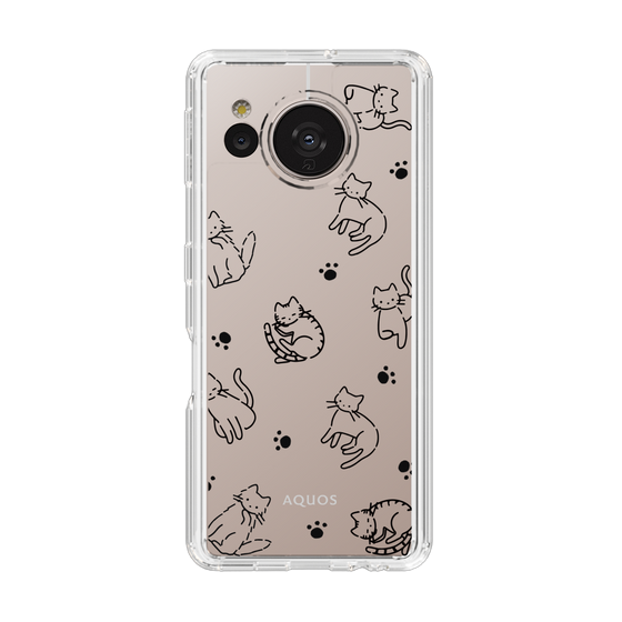 Slim Protection Case［ Original - CASEPLAY Cat All-over Pattern - black ］