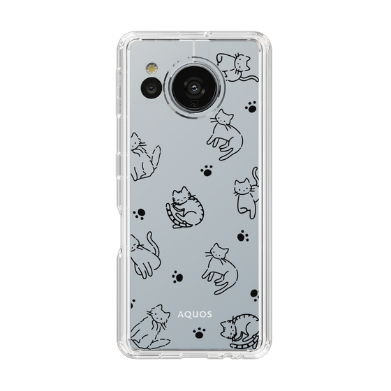 Slim Protection Case［ Original - CASEPLAY Cat All-over Pattern - black ］