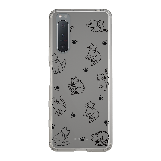 Slim Protection Case［ Original - CASEPLAY Cat All-over Pattern - black ］